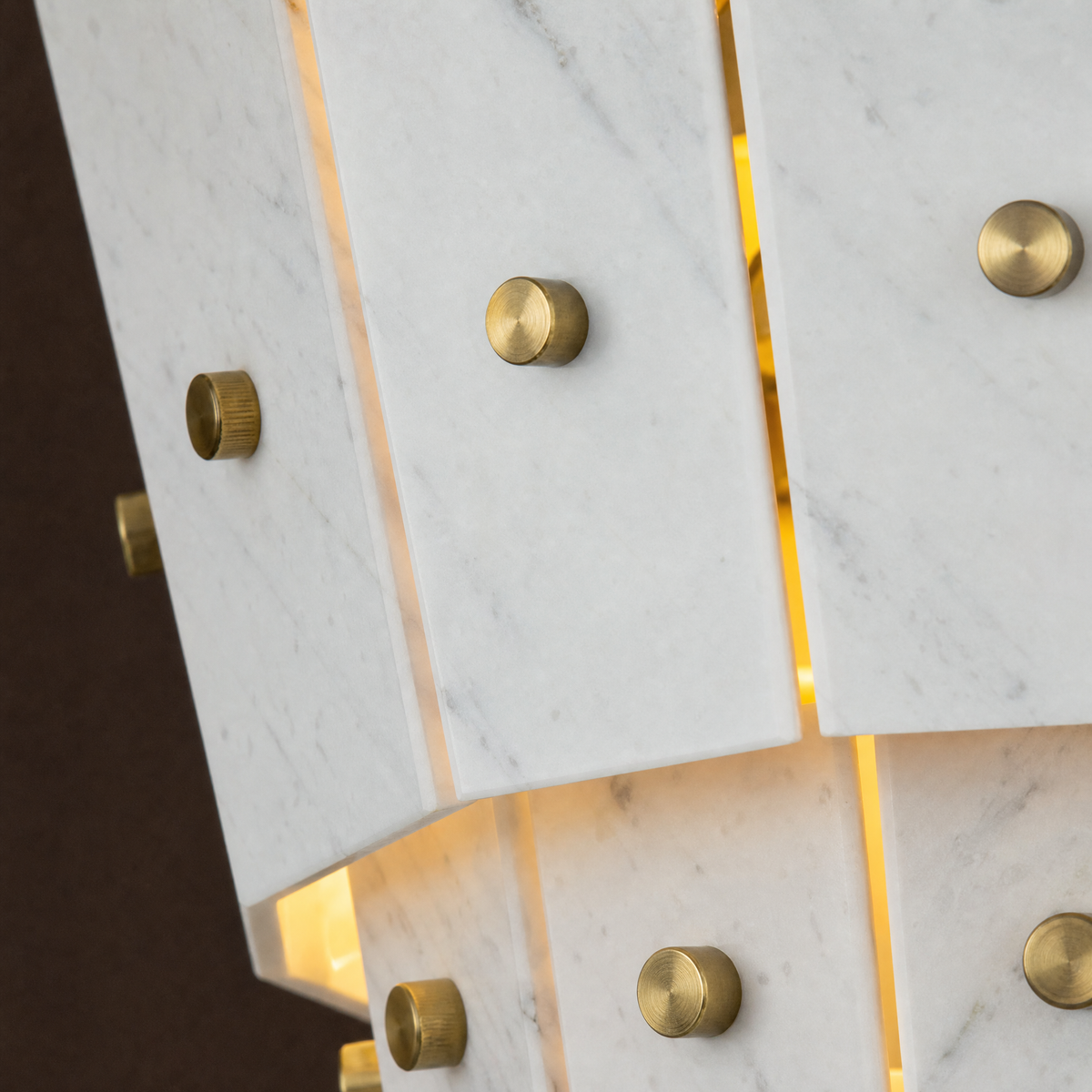 Modern Chandelier Organic Modern Gold Stone-Look Metal Ø23.6" for Dining Room