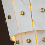 Modern Chandelier Organic Modern Gold Stone-Look Metal Ø23.6" for Dining Room