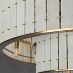 Modern Chandelier Organic Modern Stone-Look Black Metal Ø25.6" for Dining Room