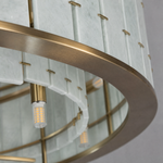 Modern Chandelier Organic Modern Stone-Look Black Metal Ø25.6" for Dining Room