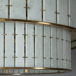 Modern Chandelier Organic Modern Stone-Look Black Metal Ø25.6" for Dining Room