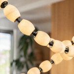 Modern Chandelier Spanish Alabaster Polished Chrome for Living Room