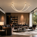 Modern Chandelier Spanish Alabaster Polished Chrome for Living Room