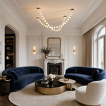 Modern Chandelier Spanish Alabaster Polished Chrome for Living Room