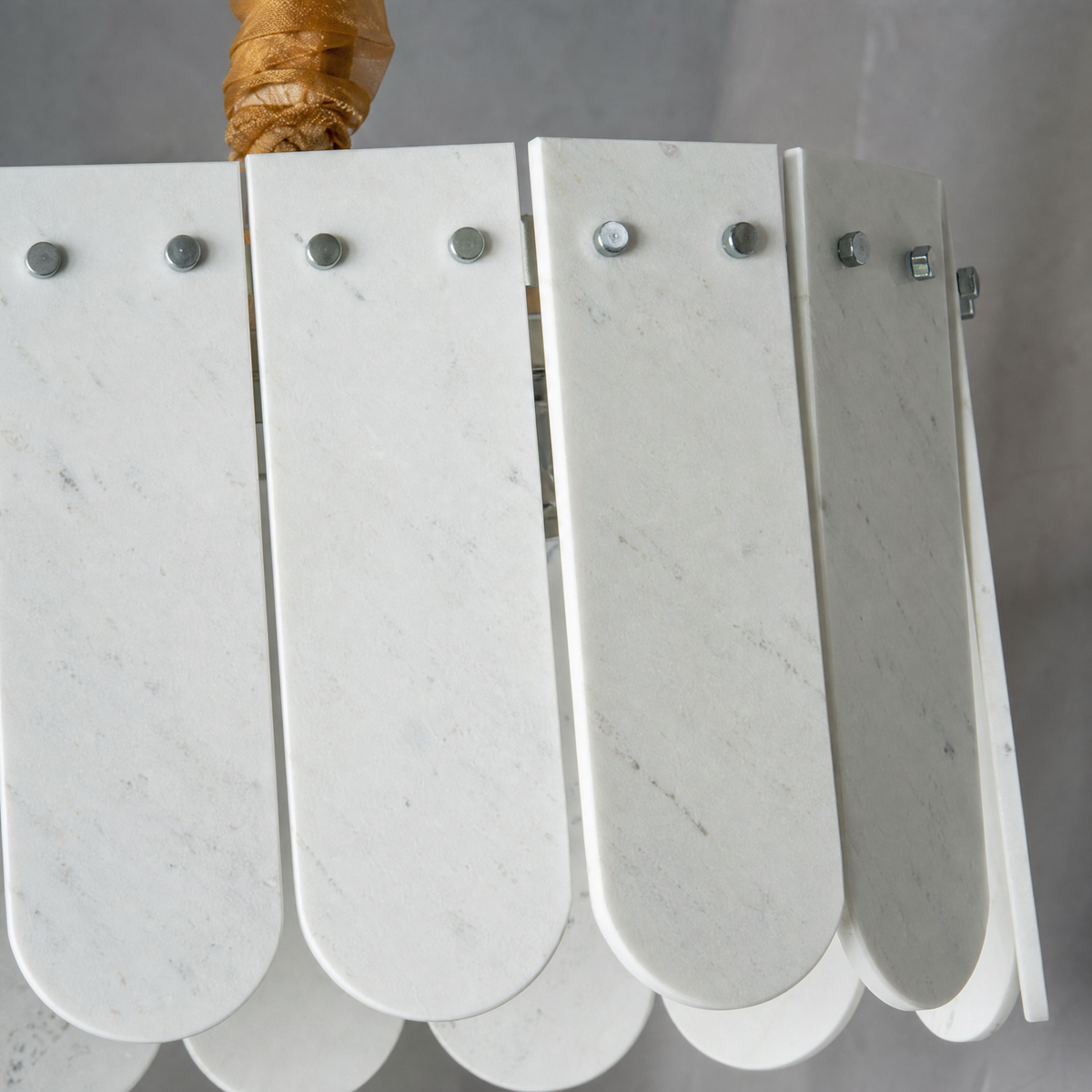Modern Chandelier Stone-Look Metal L35.4" for Kitchen Dining Room