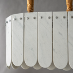 Modern Chandelier Stone-Look Metal L35.4" for Kitchen Dining Room