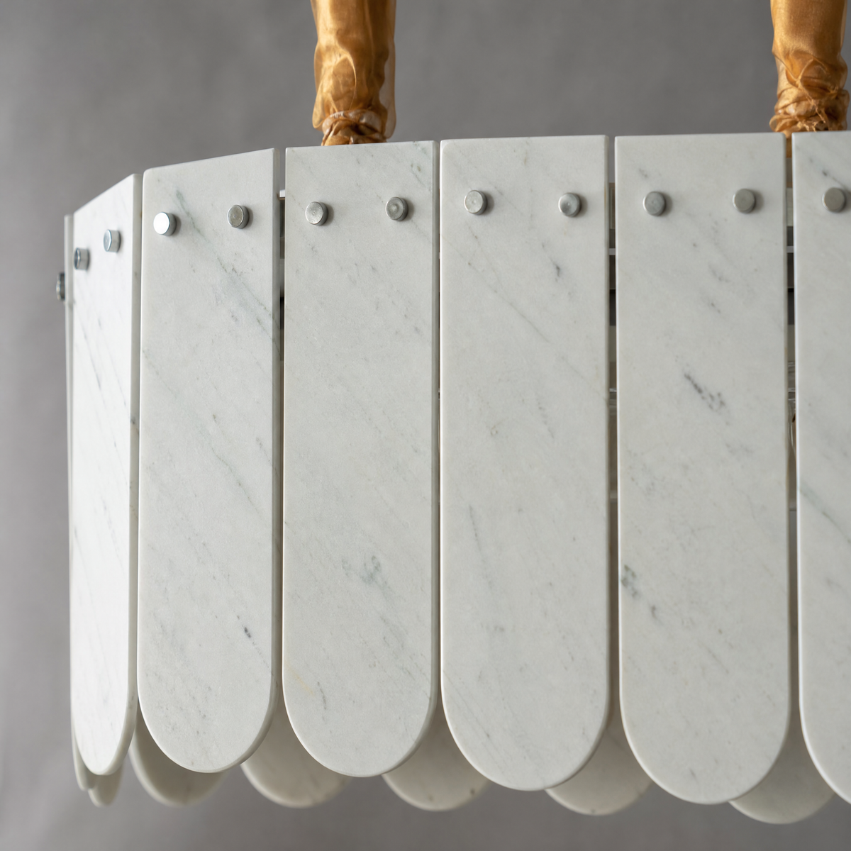 Modern Chandelier Stone-Look Metal L35.4" for Kitchen Dining Room