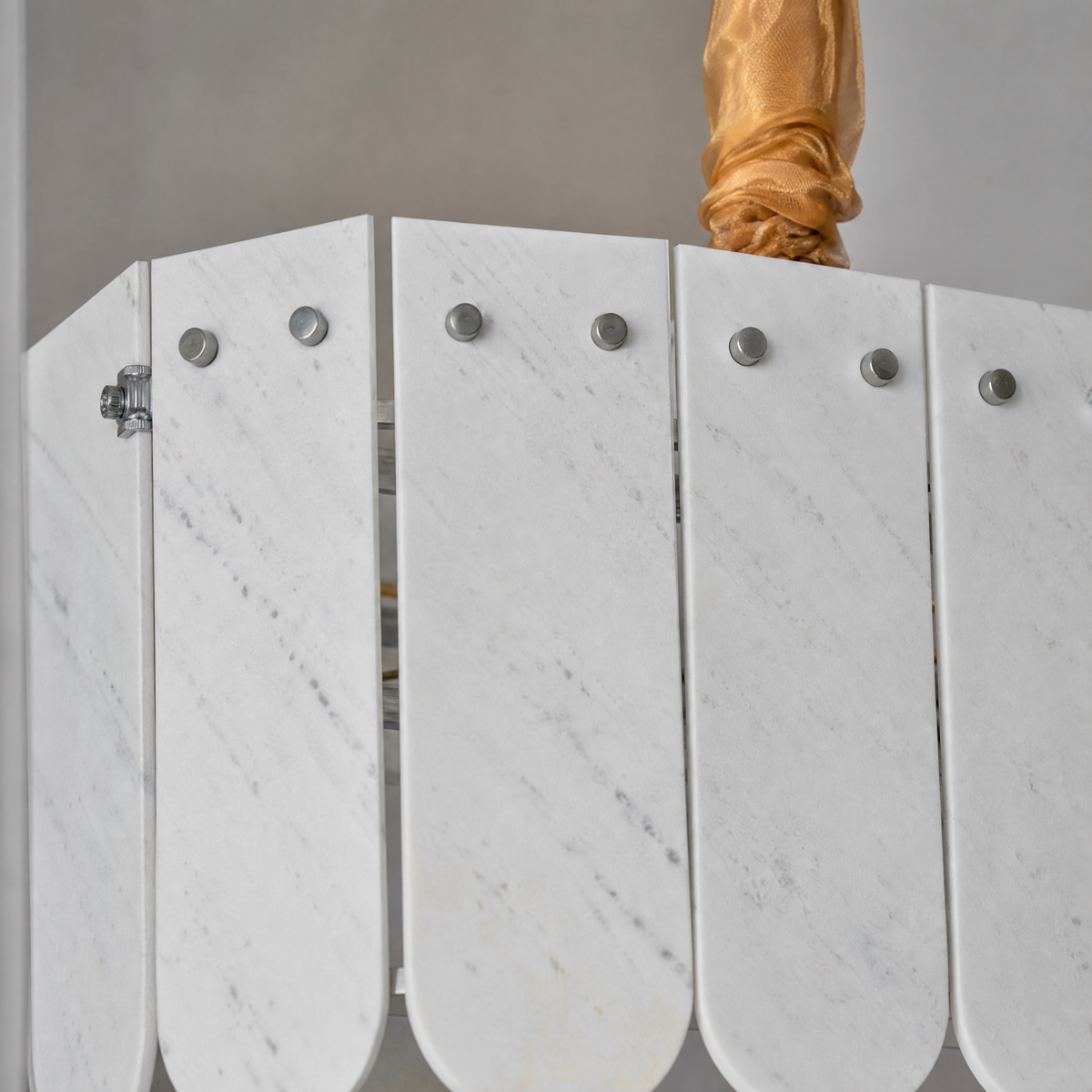 Modern Chandelier Stone-Look Metal L35.4" for Kitchen Dining Room