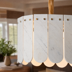Modern Chandelier Natural Stone Metal L35.4" for Kitchen Dining Room