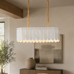 Modern Chandelier Natural Stone Metal L35.4" for Kitchen Dining Room