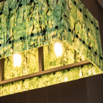 Modern Chandelier Stone-Look Metal L35.4" for Living Room Kitchen