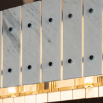 Modern Chandelier Stone-Look Metal L35.4" for Living Room Kitchen