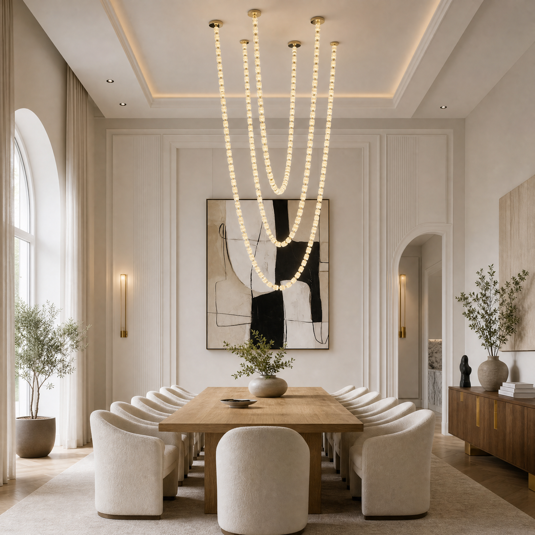 Modern Crystal Bead Chandelier