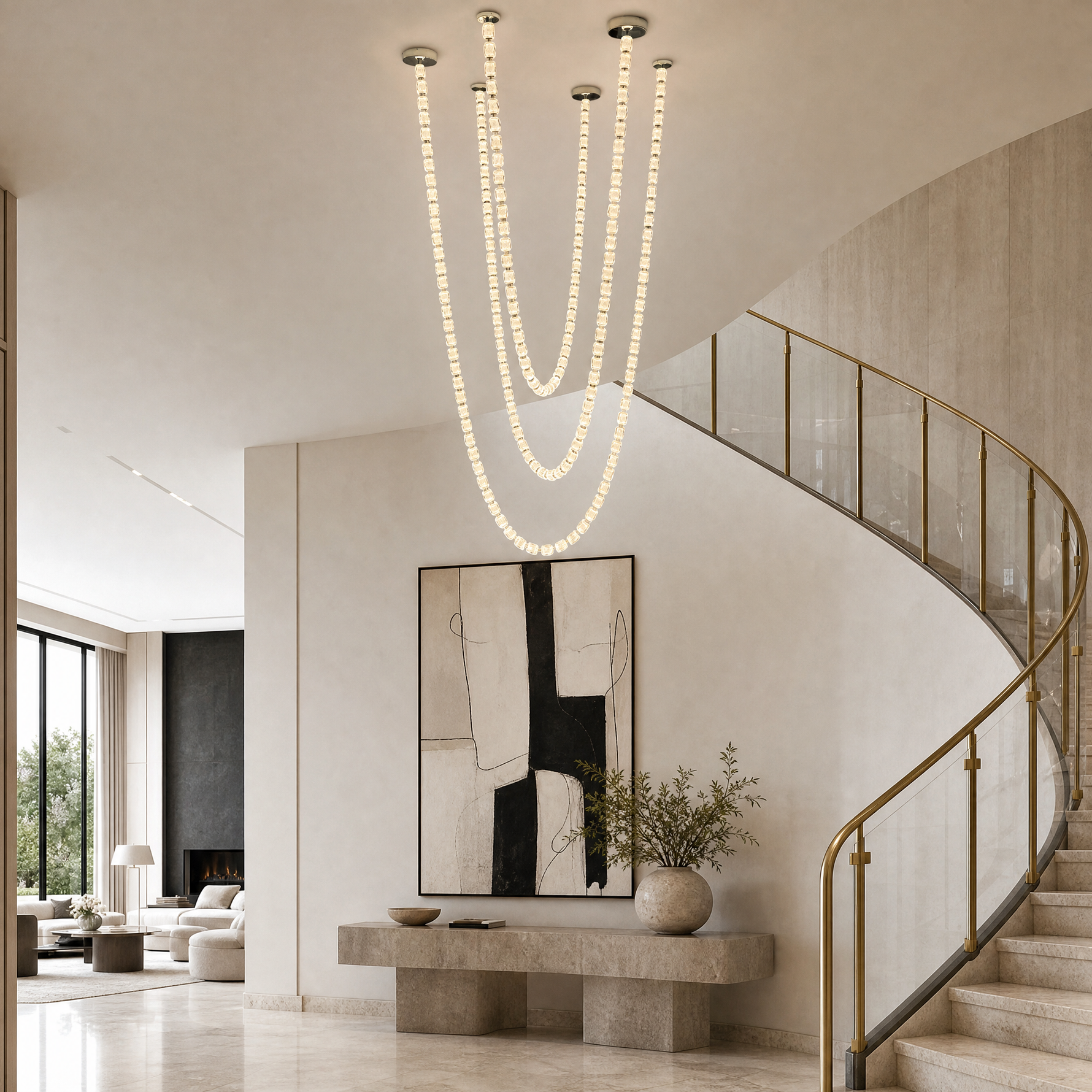 Modern Crystal Bead Chandelier