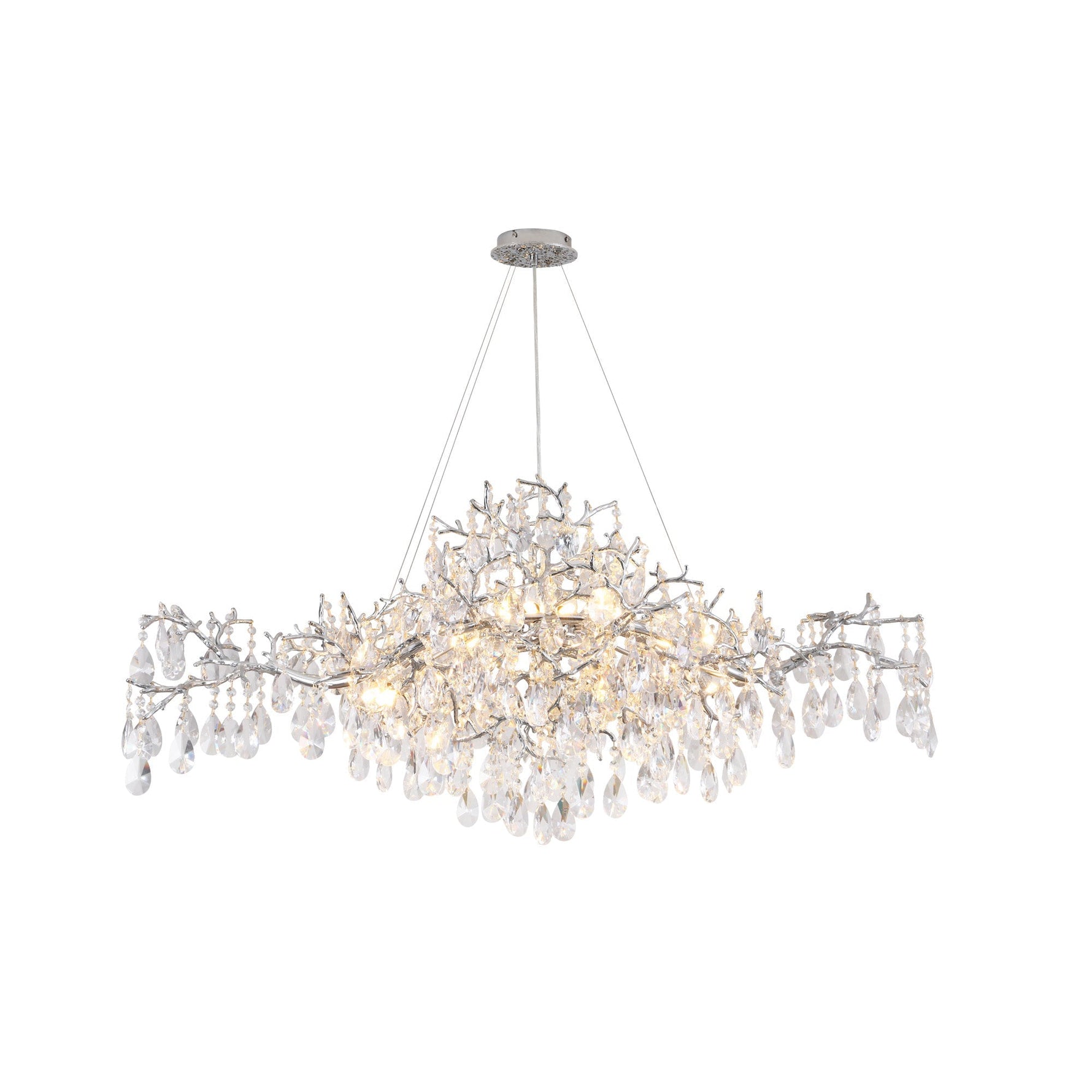 Modern Crystal Chandelier Silver / 47.2’’ 14 Lights