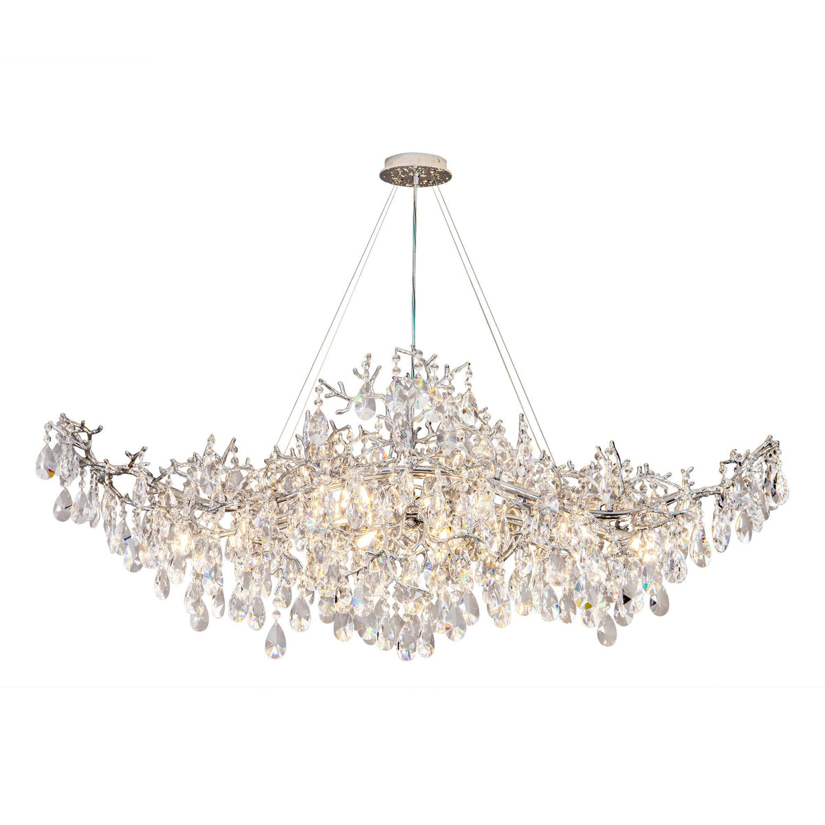 Modern Crystal Chandelier Silver / 60’’ 18 Lights