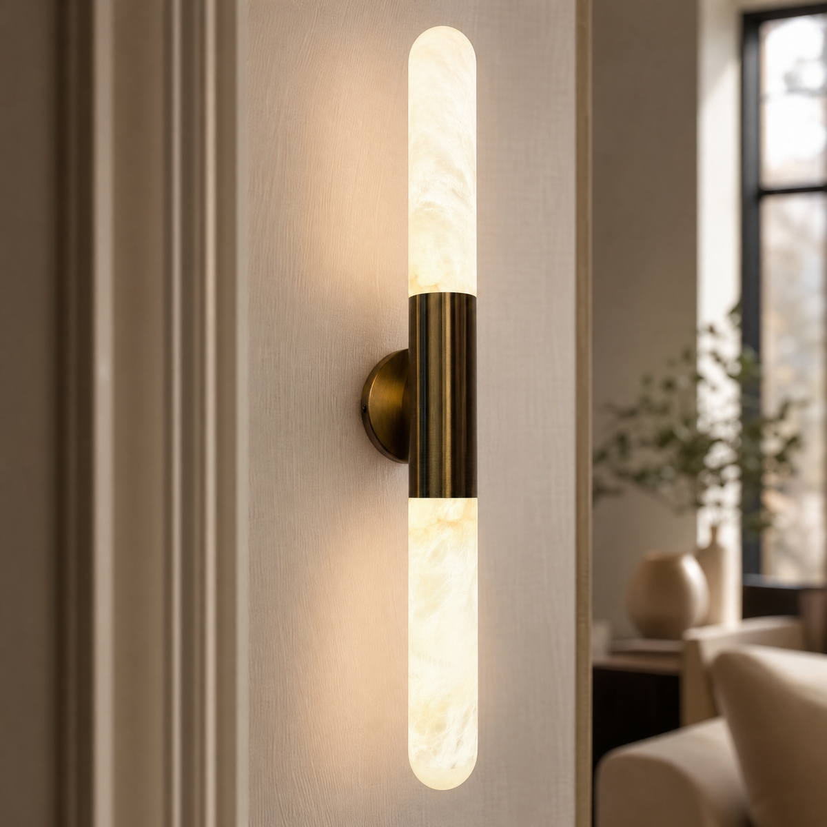 Modern Cylindrical LED Wall Sconce with Metallic Accent
