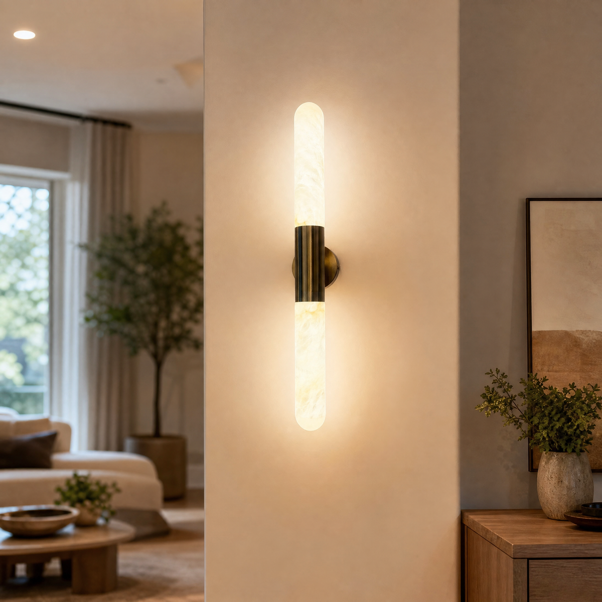 Modern Cylindrical LED Wall Sconce with Metallic Accent
