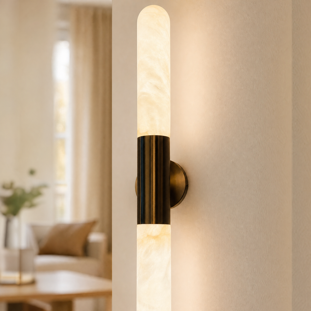 Modern Cylindrical LED Wall Sconce with Metallic Accent