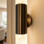 Modern Cylindrical LED Wall Sconce with Metallic Accent