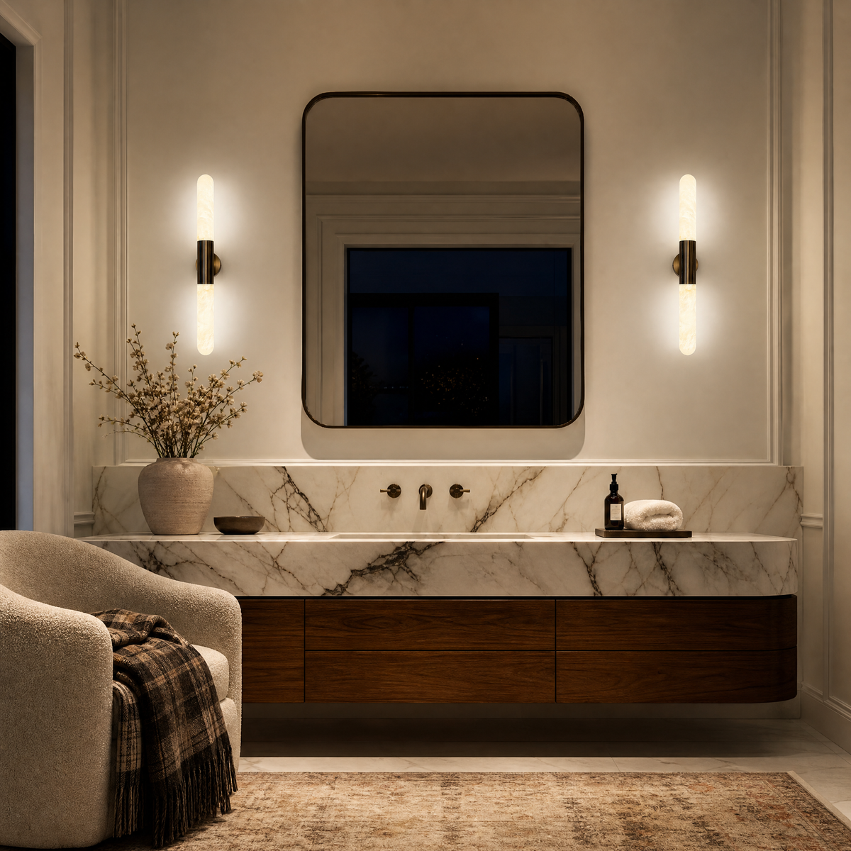 Modern Cylindrical LED Wall Sconce with Metallic Accent