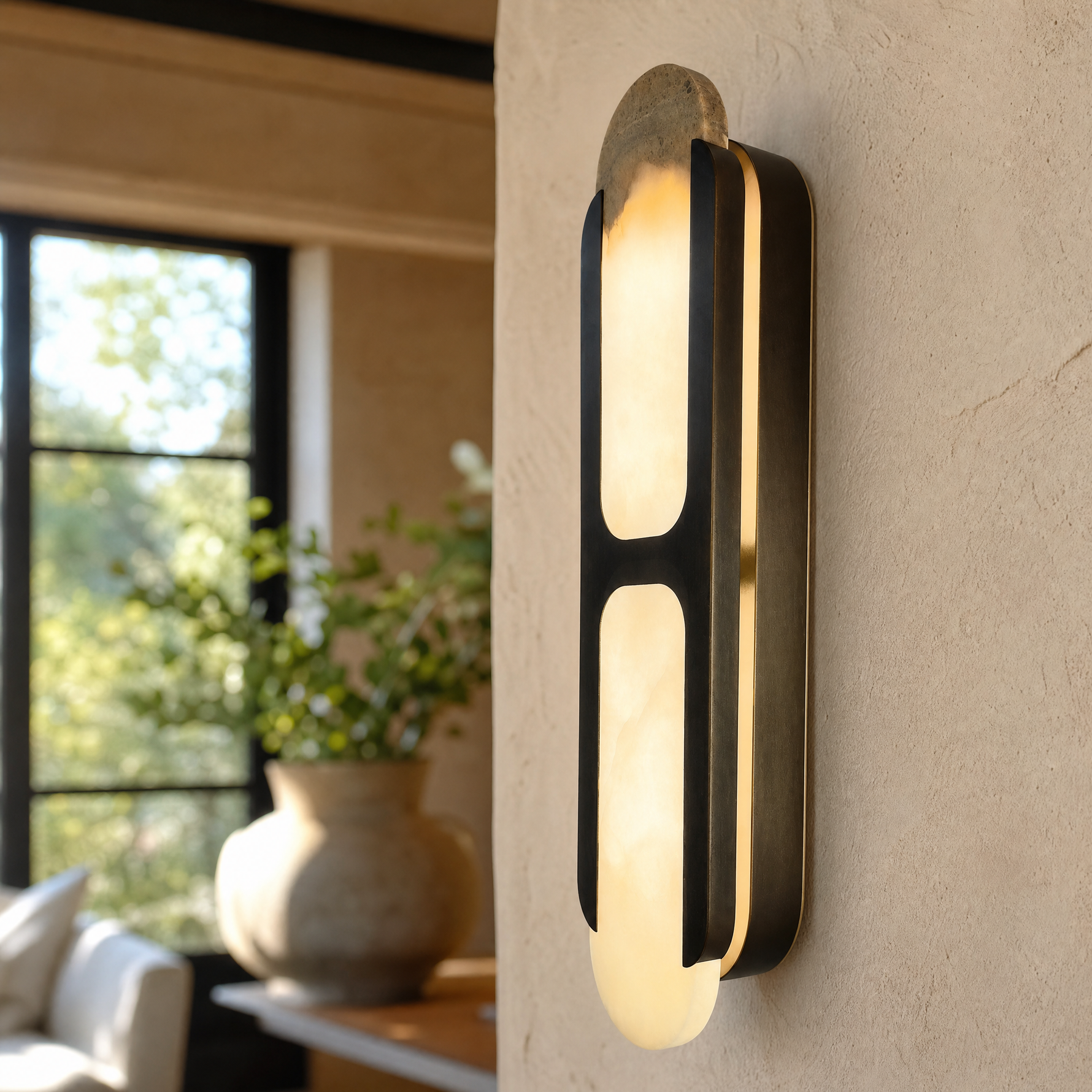 Modern Double-Panel Vertical Wall Sconce