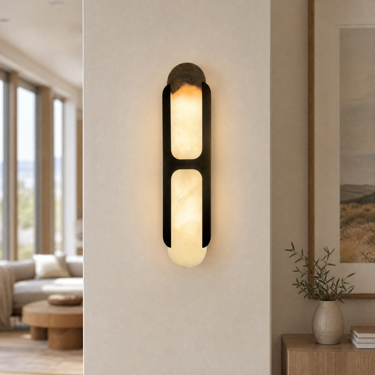 Modern Double-Panel Vertical Wall Sconce