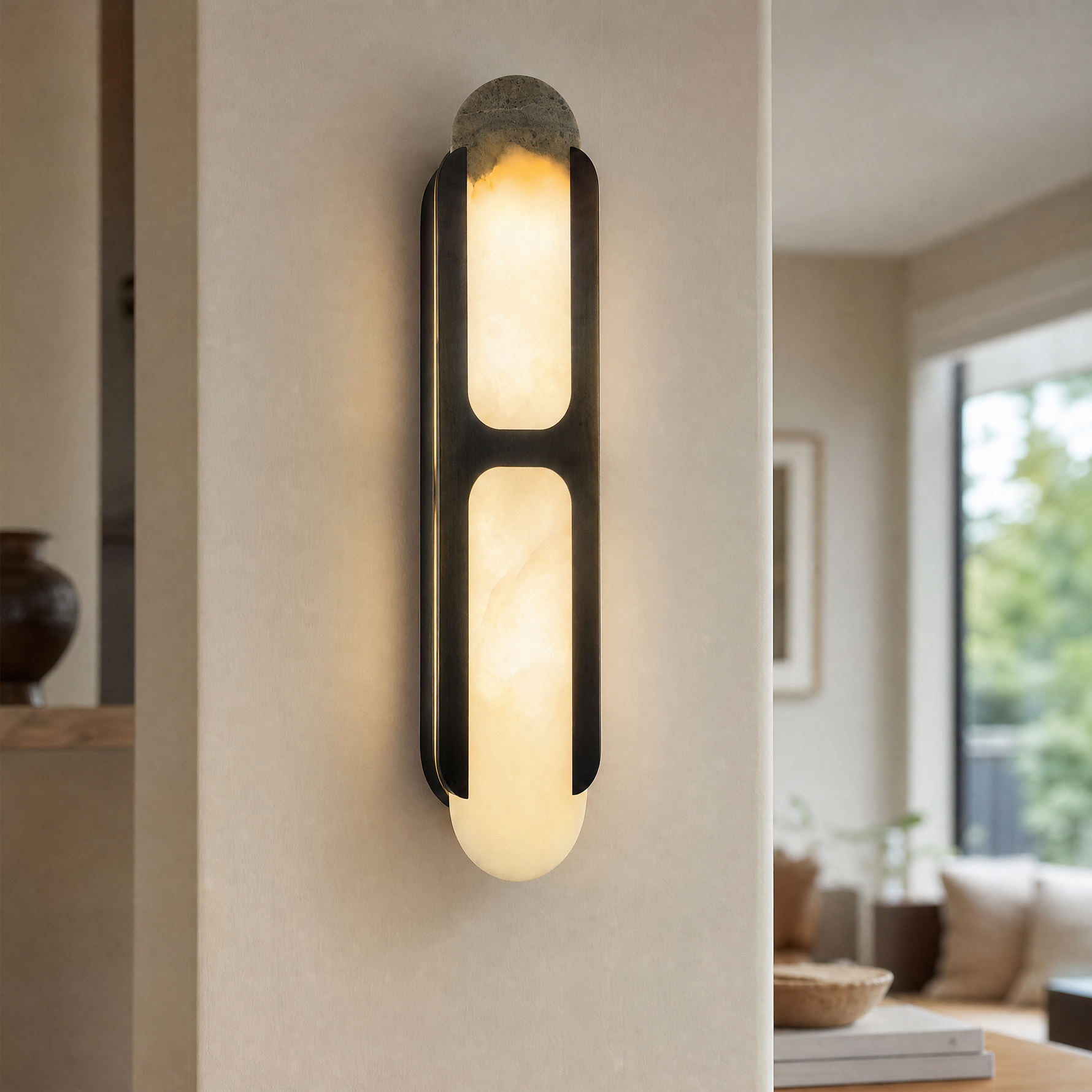 Modern Double-Panel Vertical Wall Sconce