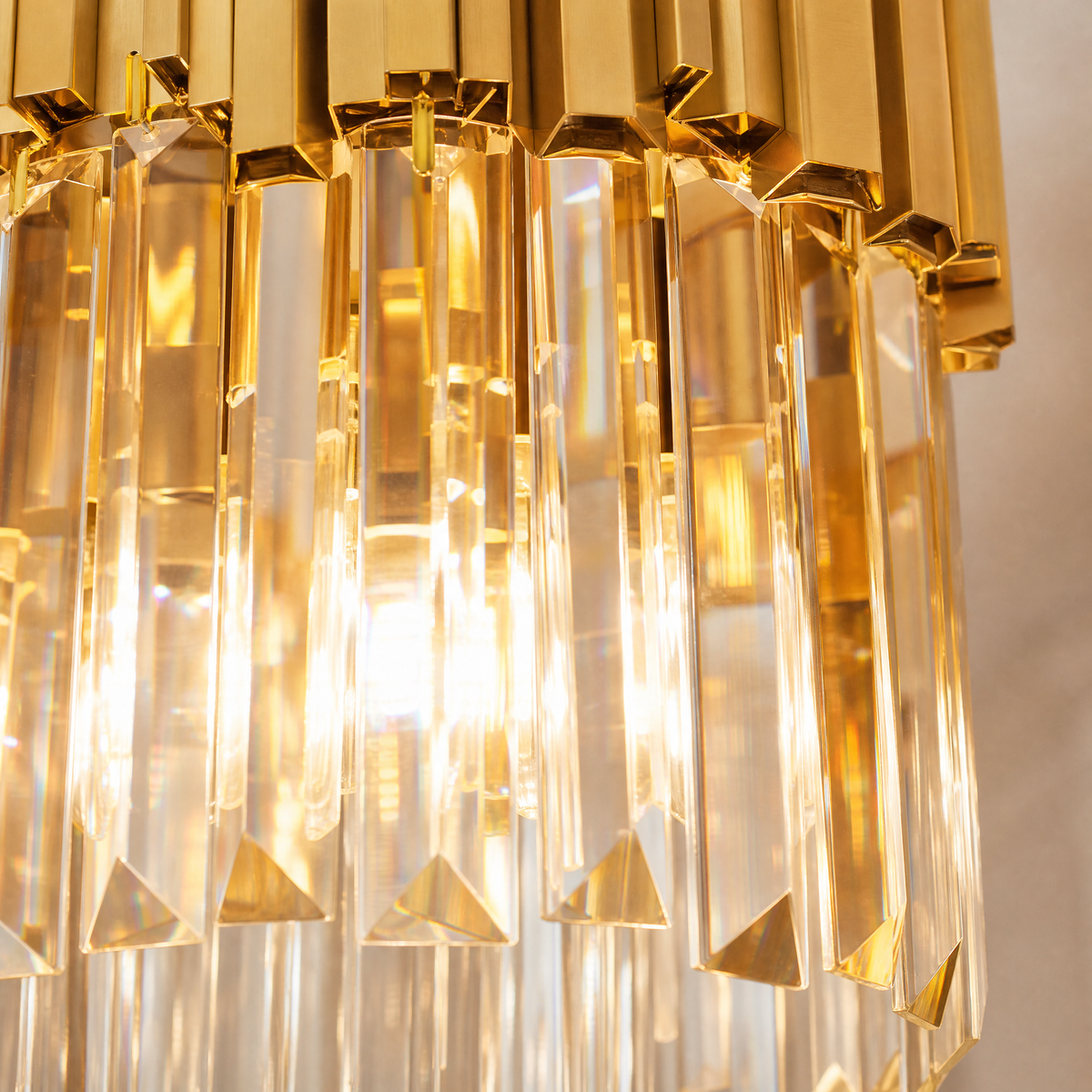 Modern Gold 3-Tier K9 Crystal Chandelier