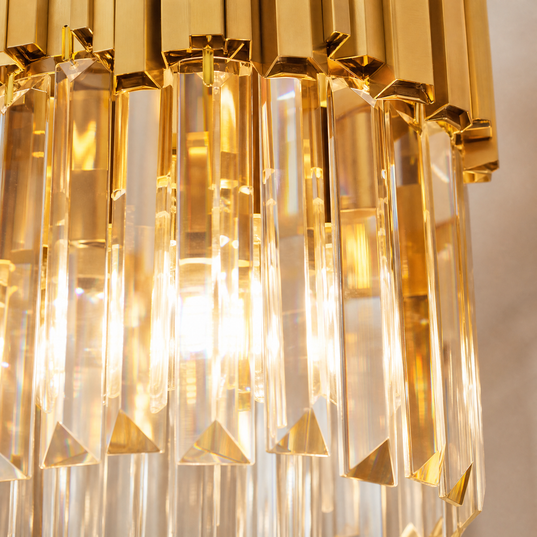 Modern Gold 3-Tier K9 Crystal Chandelier
