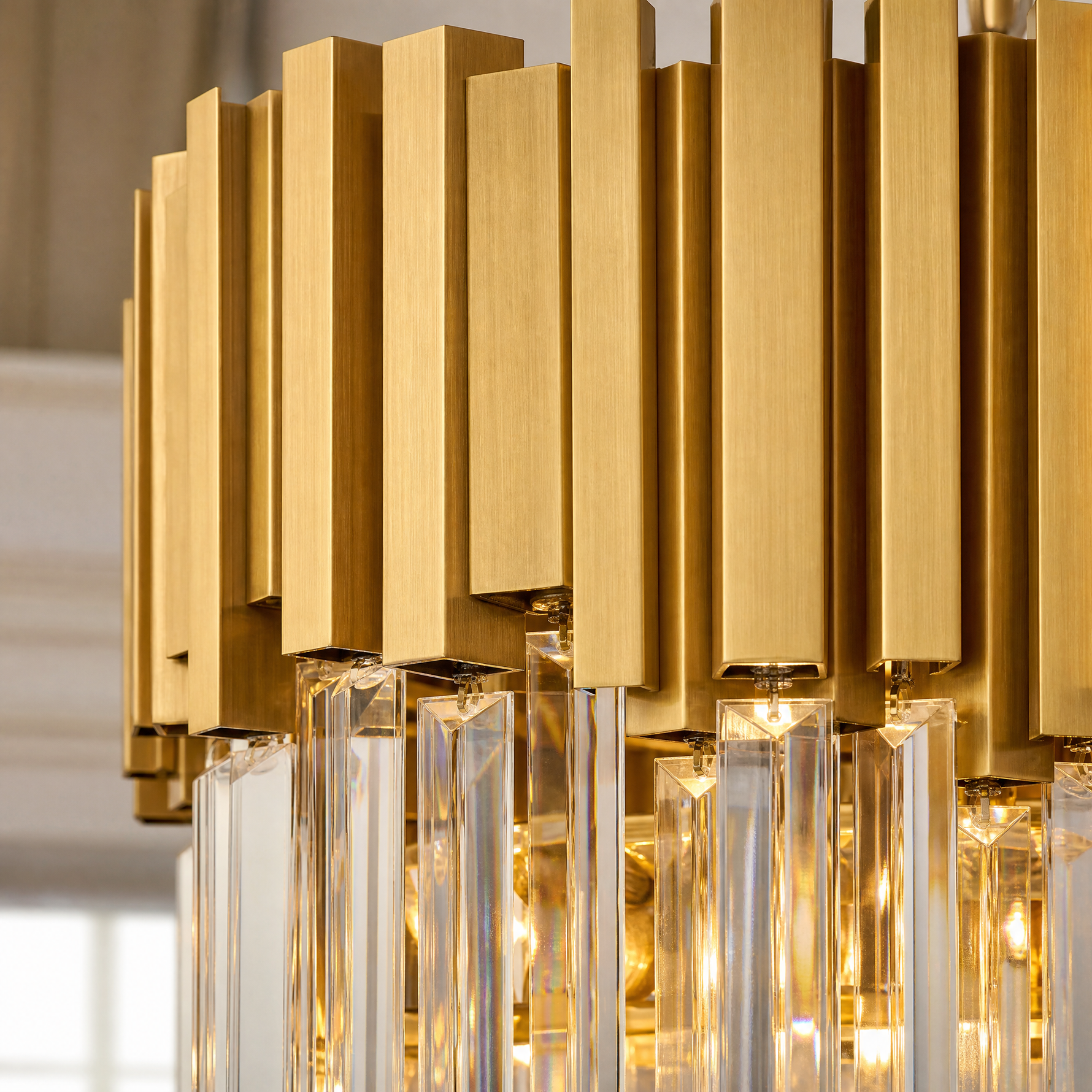 Modern Gold 3-Tier K9 Crystal Chandelier