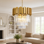 Modern Gold 3-Tier K9 Crystal Chandelier