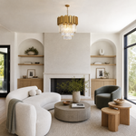 Modern Gold 3-Tier K9 Crystal Chandelier