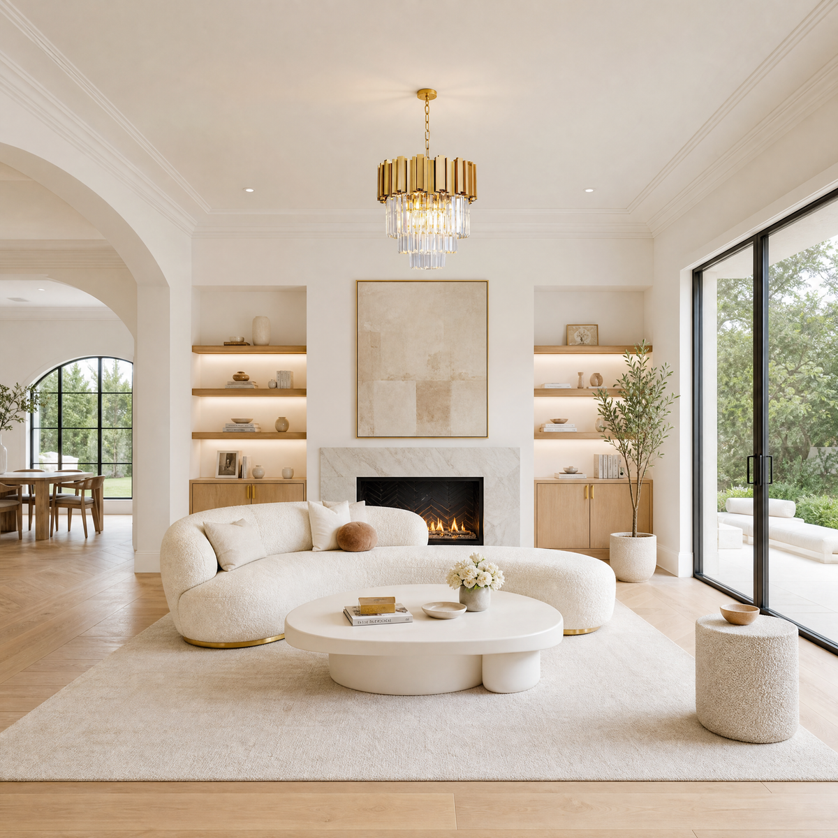 Modern Gold 3-Tier K9 Crystal Chandelier