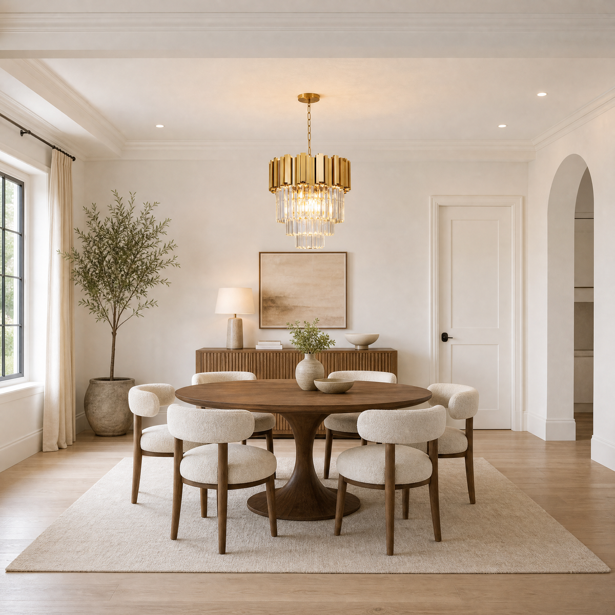Modern Gold 3-Tier K9 Crystal Chandelier