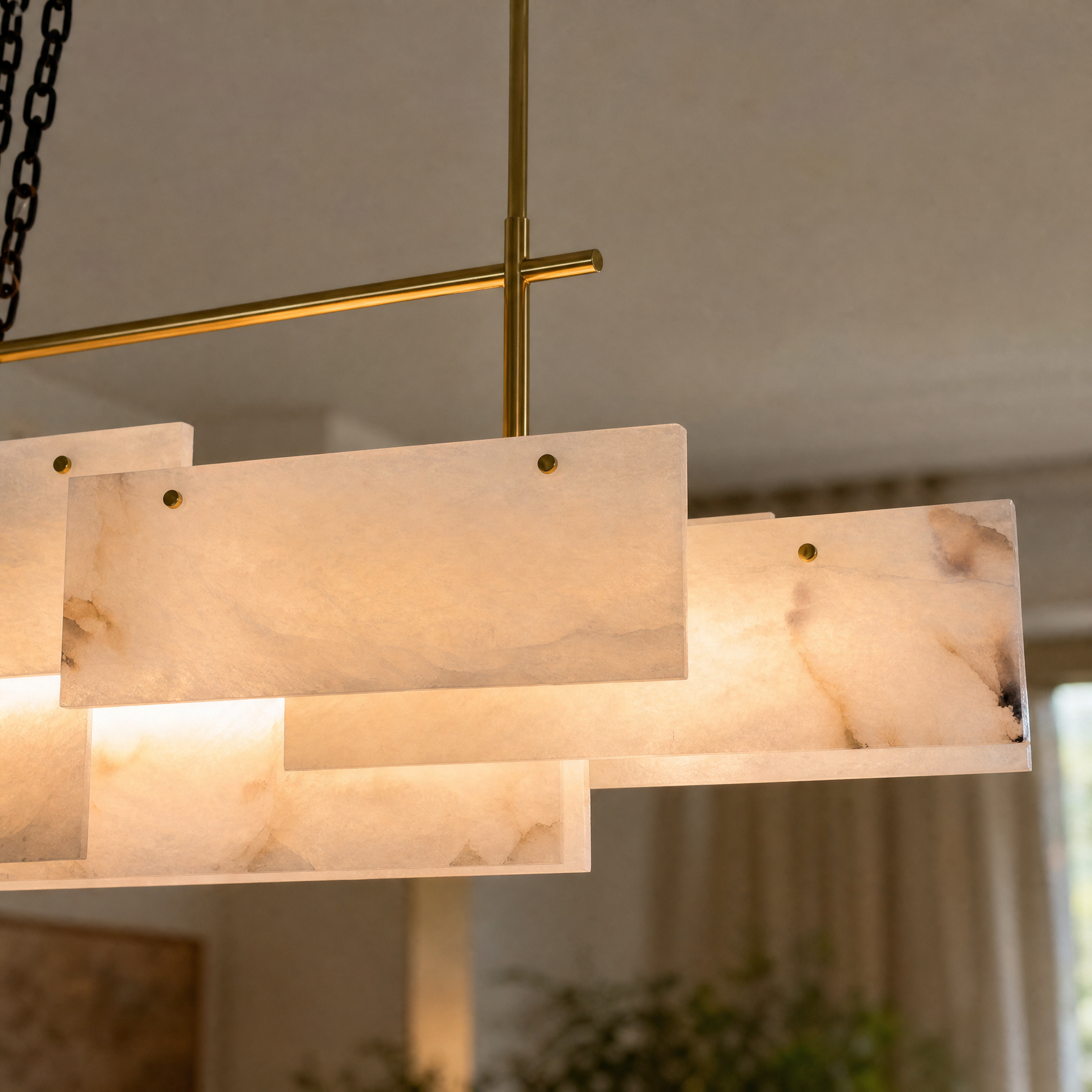 Modern Layered Rectangular Pendant Chandelier