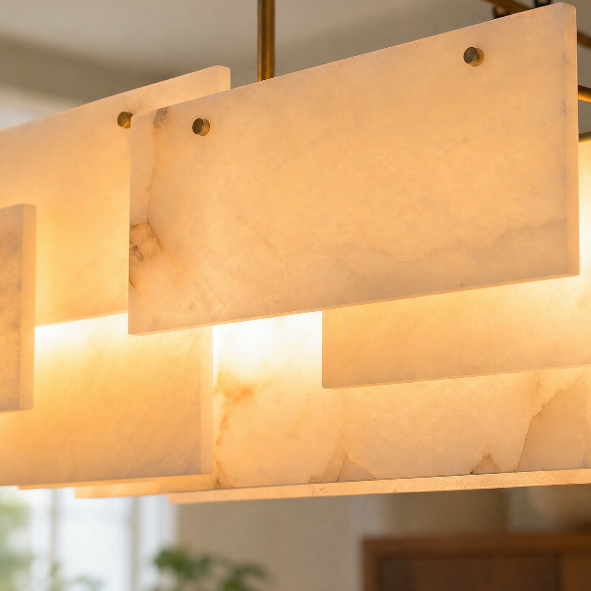 Modern Layered Rectangular Pendant Chandelier
