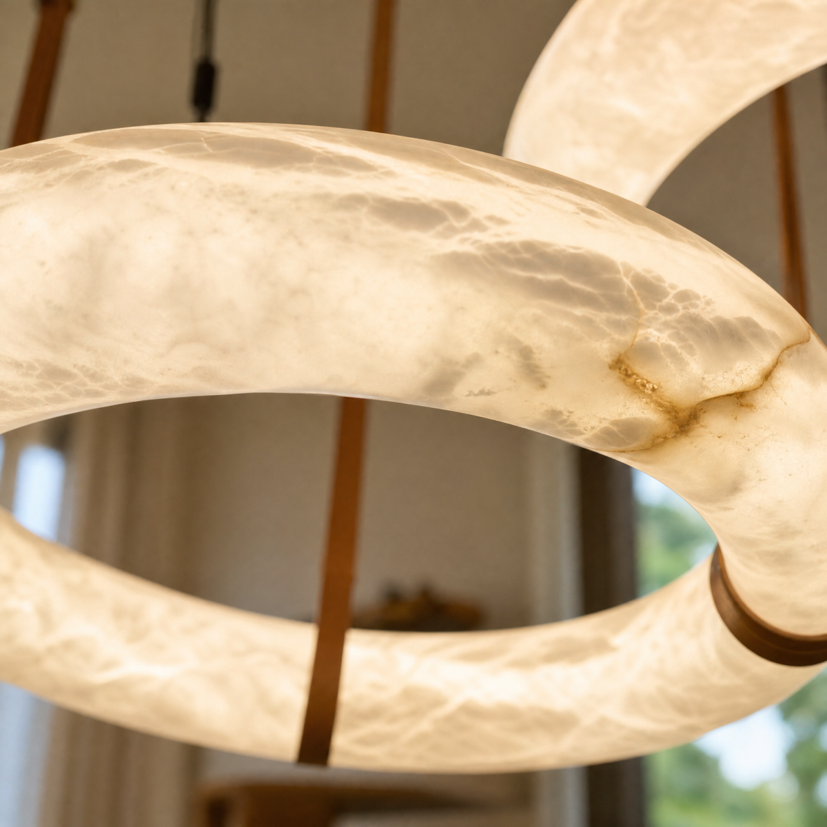 Modern Linked Double-Ring LED Pendant Chandelier