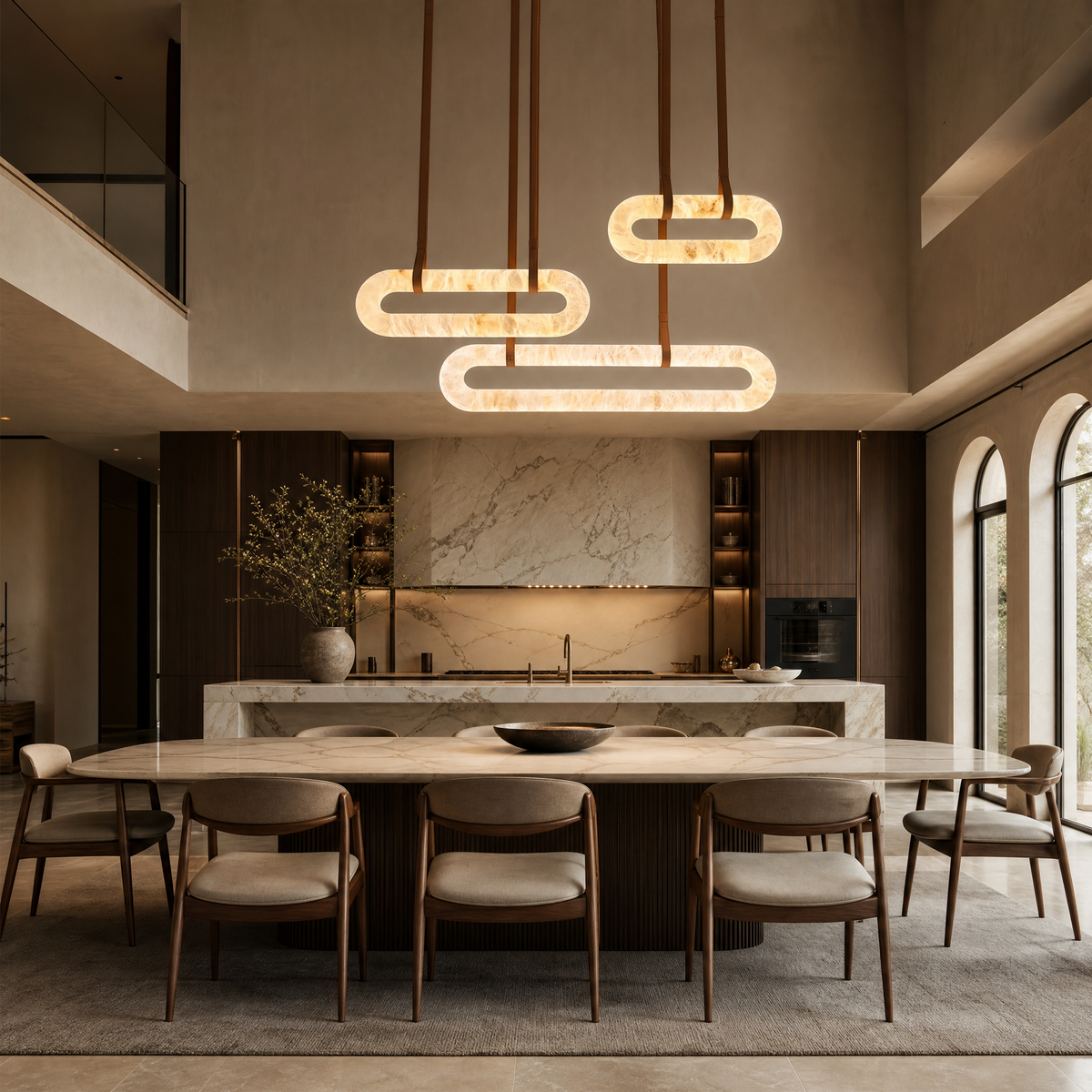 Modern Linked Oval LED Pendant Light