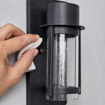Modern Matte Black Glass Cylinder Outdoor Wall Sconce