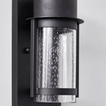 Modern Matte Black Glass Cylinder Outdoor Wall Sconce