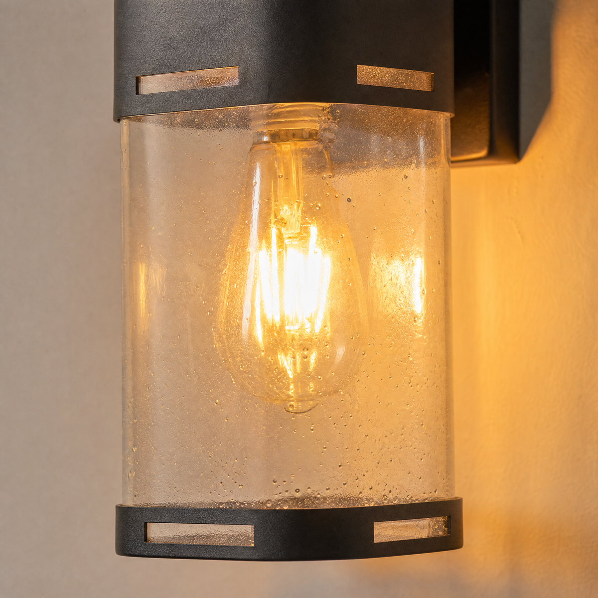 Modern Matte Black Iron Hooded Outdoor Wall Sconce with Clear Glass