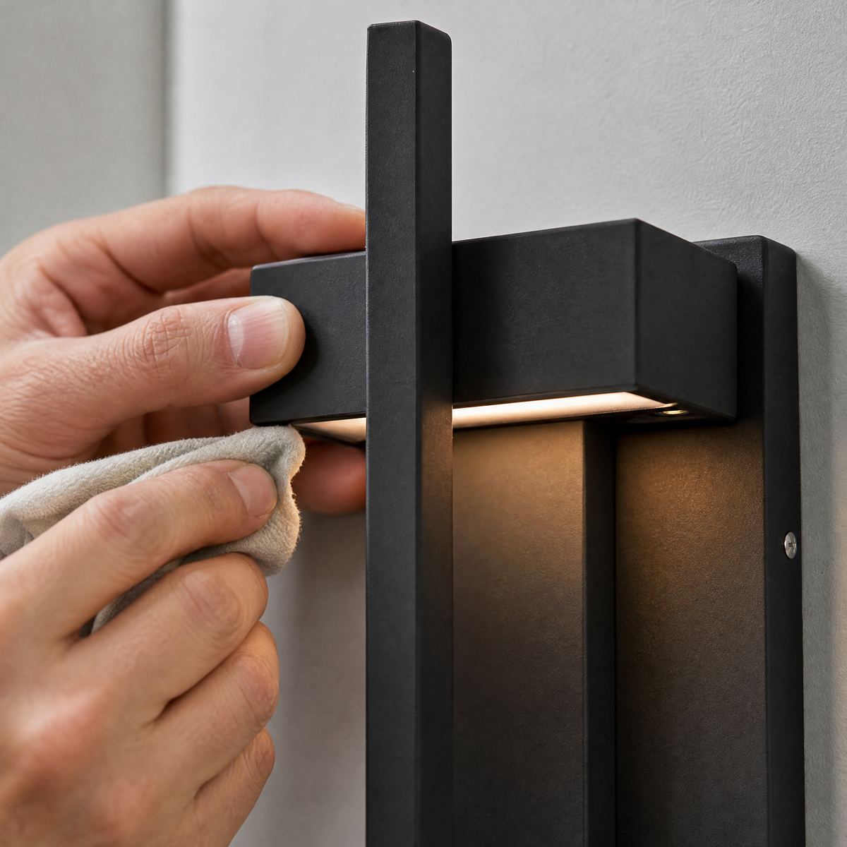 Modern Matte Black Iron and Acrylic LED Wall Sconce