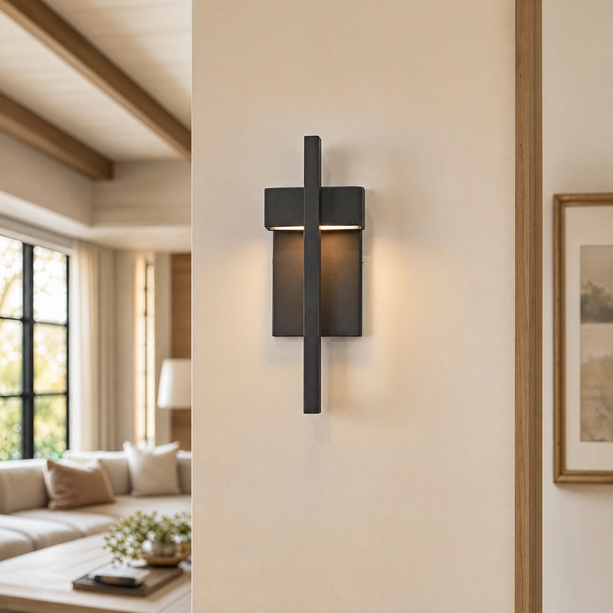 Modern Matte Black Iron and Acrylic LED Wall Sconce