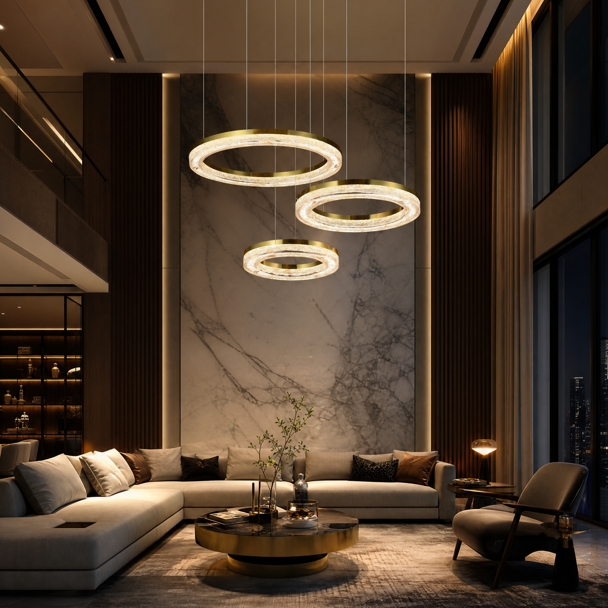 Modern Multi-Tier Cluster Chandelier