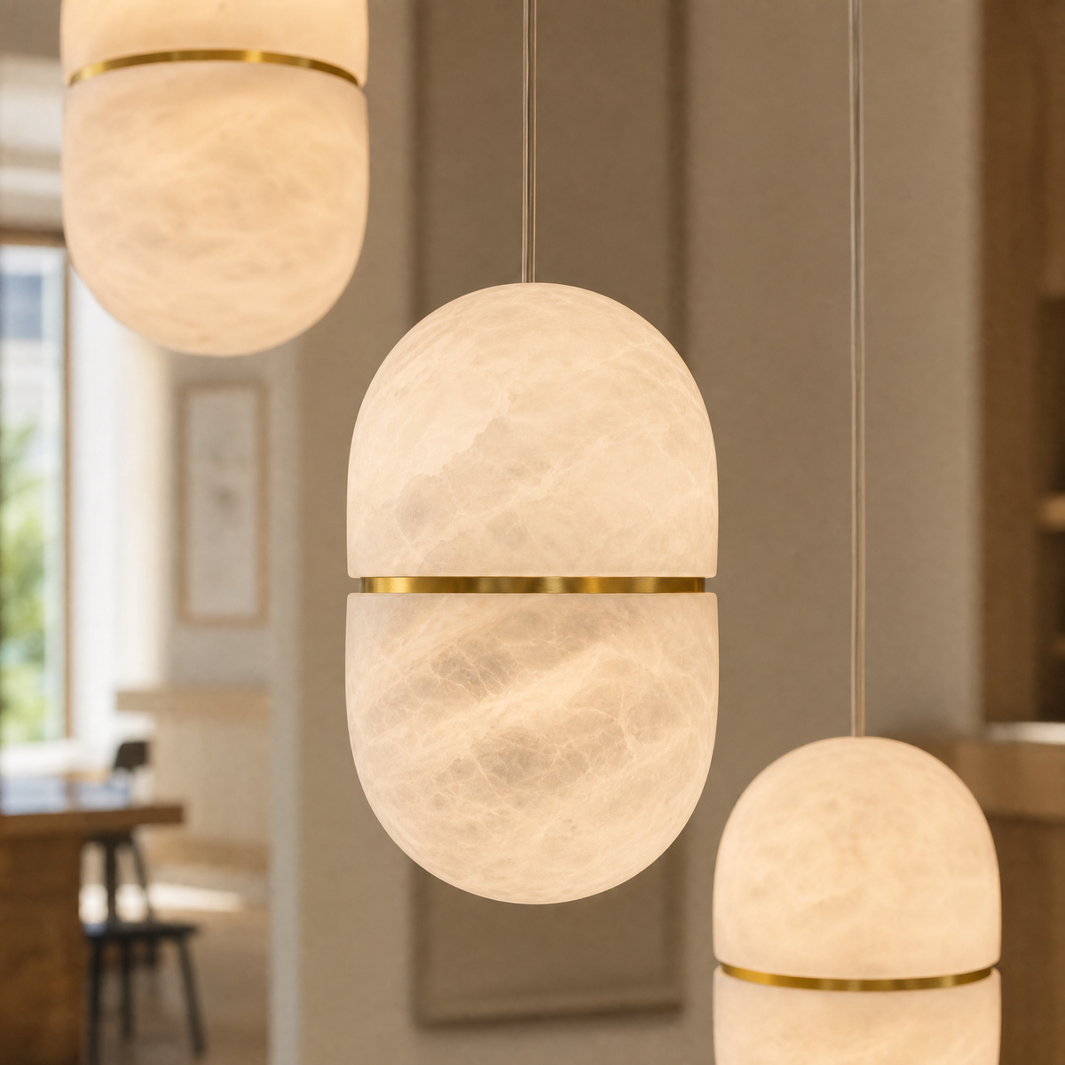 Modern Oval Multi-Drop Pendant Light