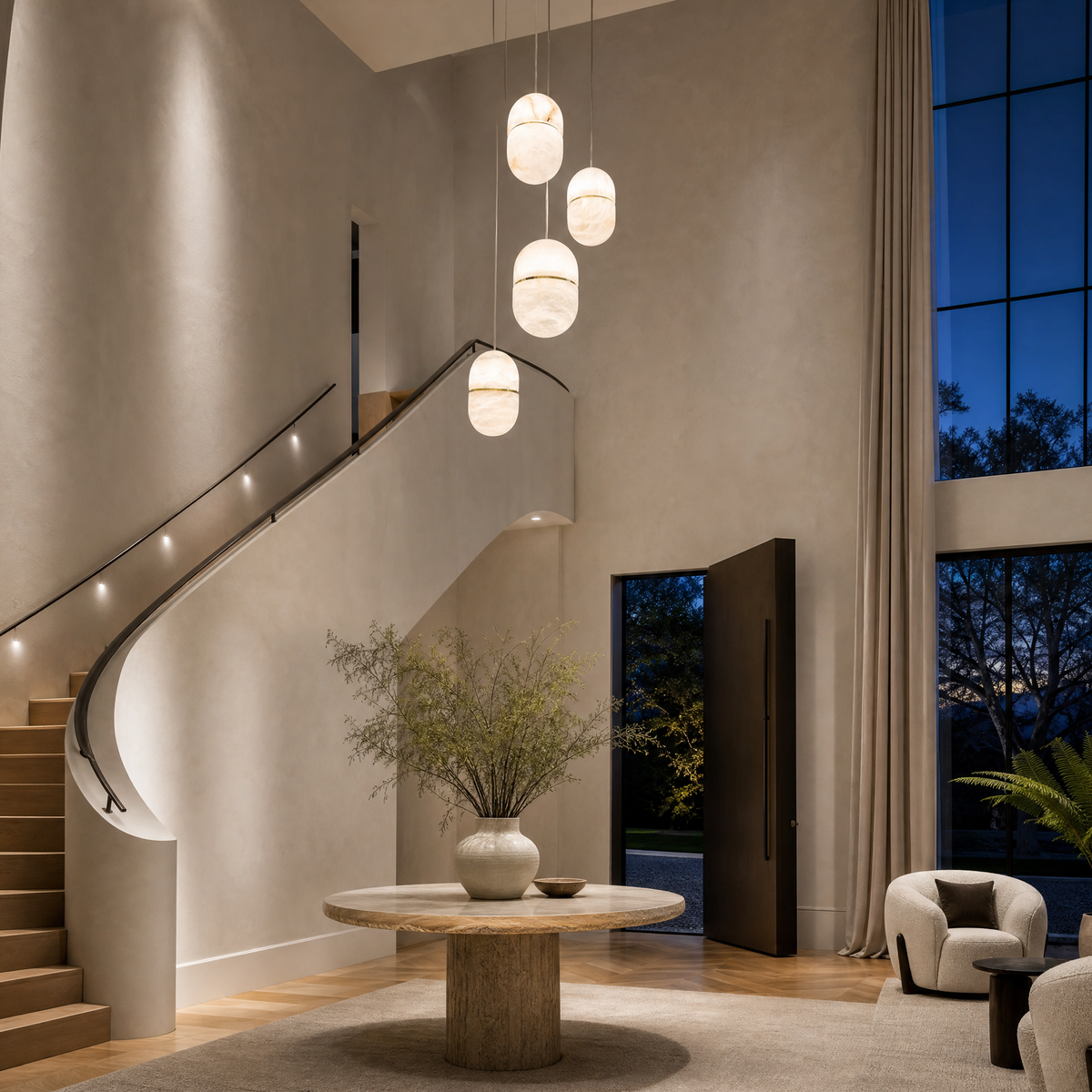 Modern Oval Multi-Drop Pendant Light