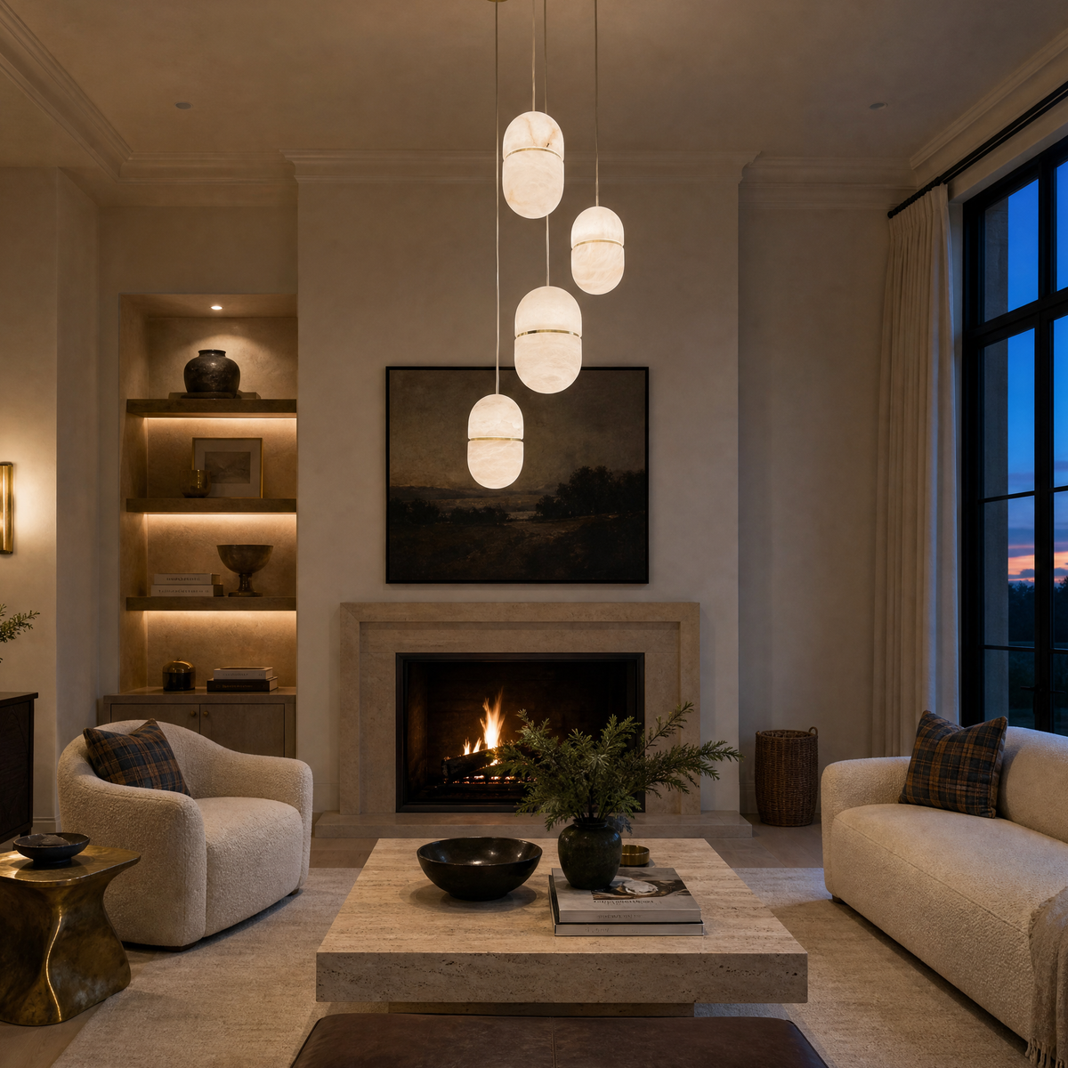 Modern Oval Multi-Drop Pendant Light