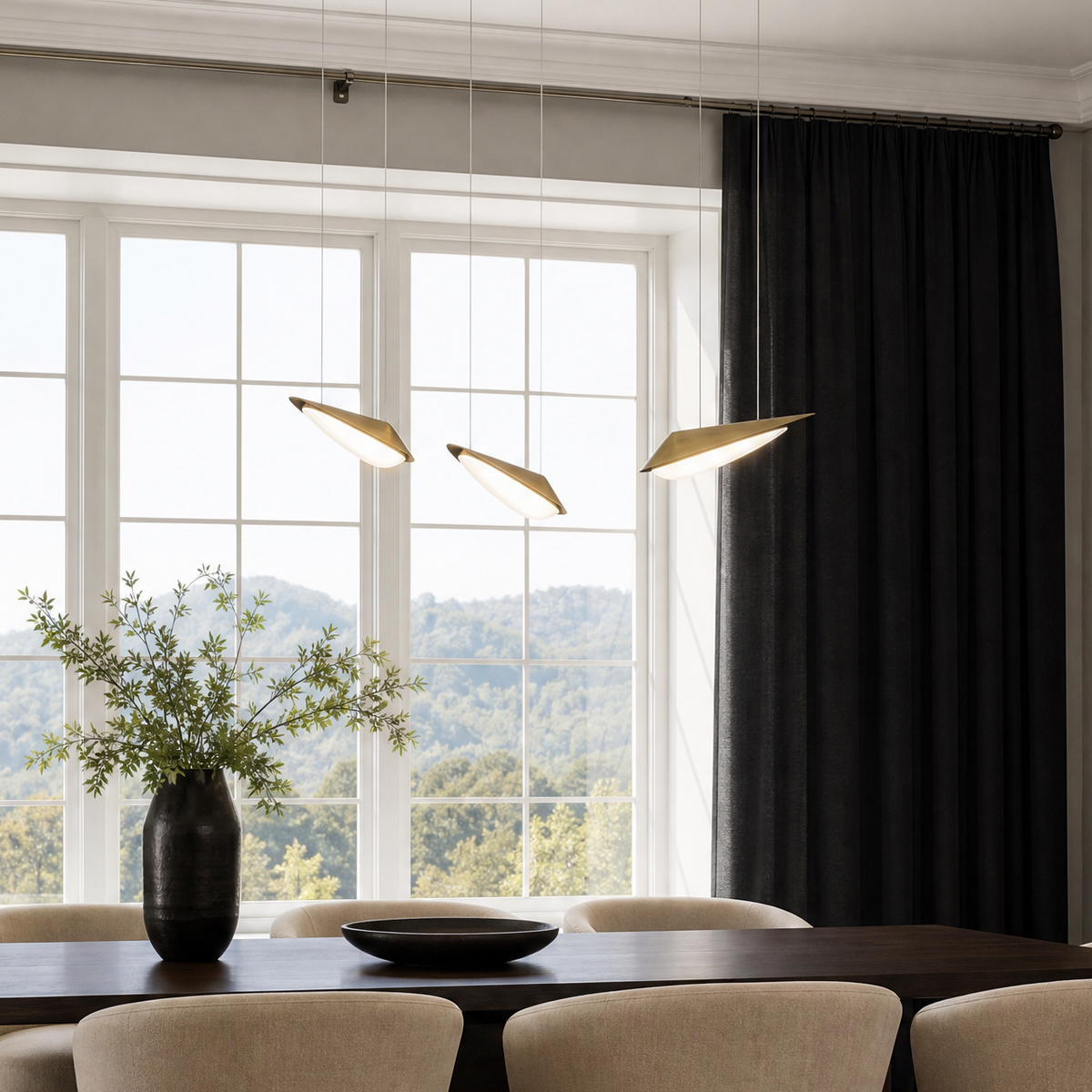Modern Pendant Light Deep Gold Glass 1-Light for Dining Room Kitchen