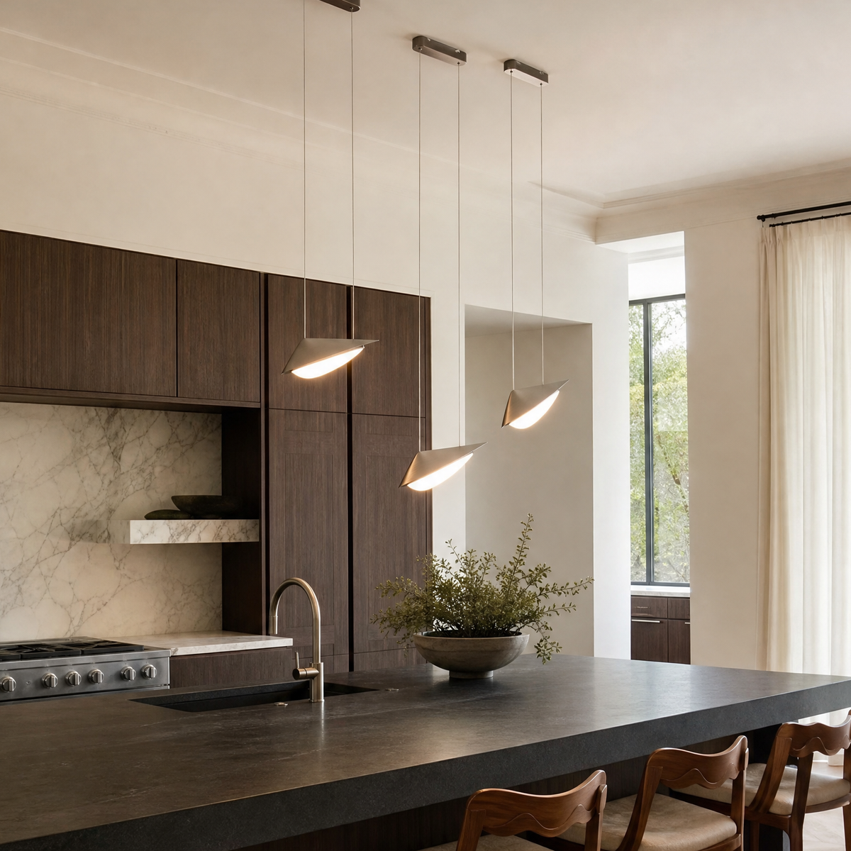 Modern Pendant Light Deep Gold Glass 1-Light for Dining Room Kitchen